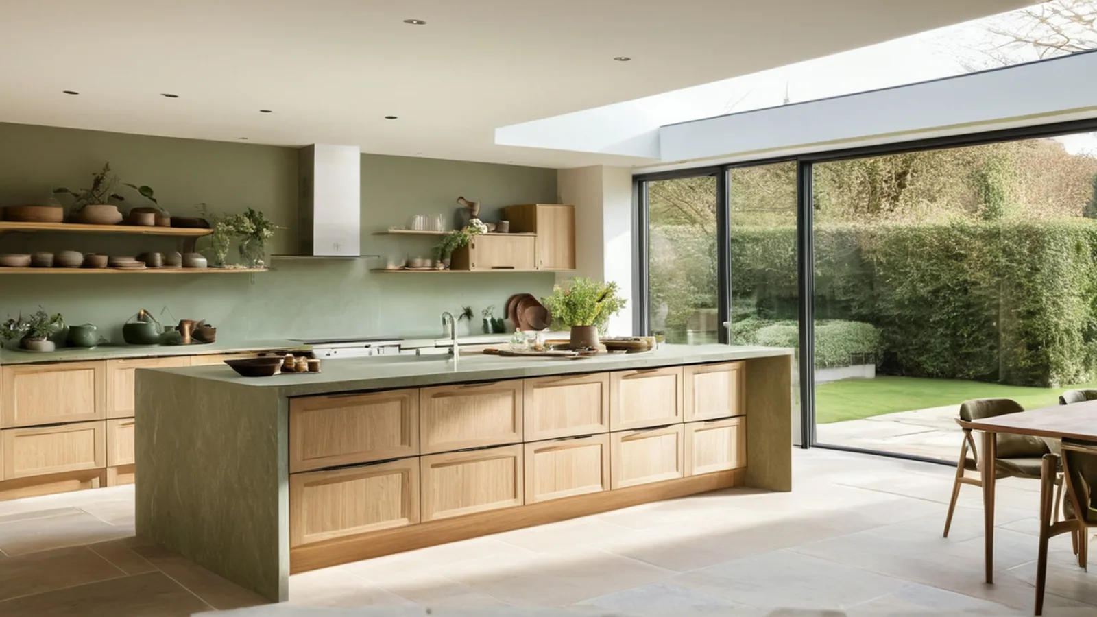 Finished residential interior with bespoke kitchen