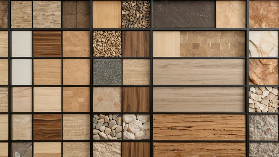 Decorative panel and timber samples