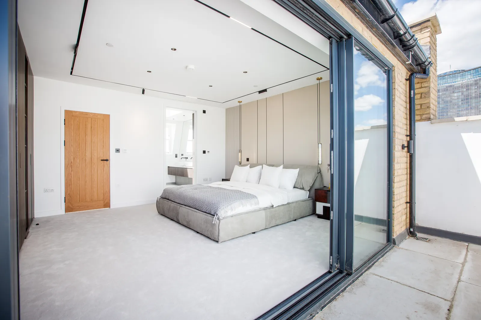 Bedroom with sliding doors to terrace