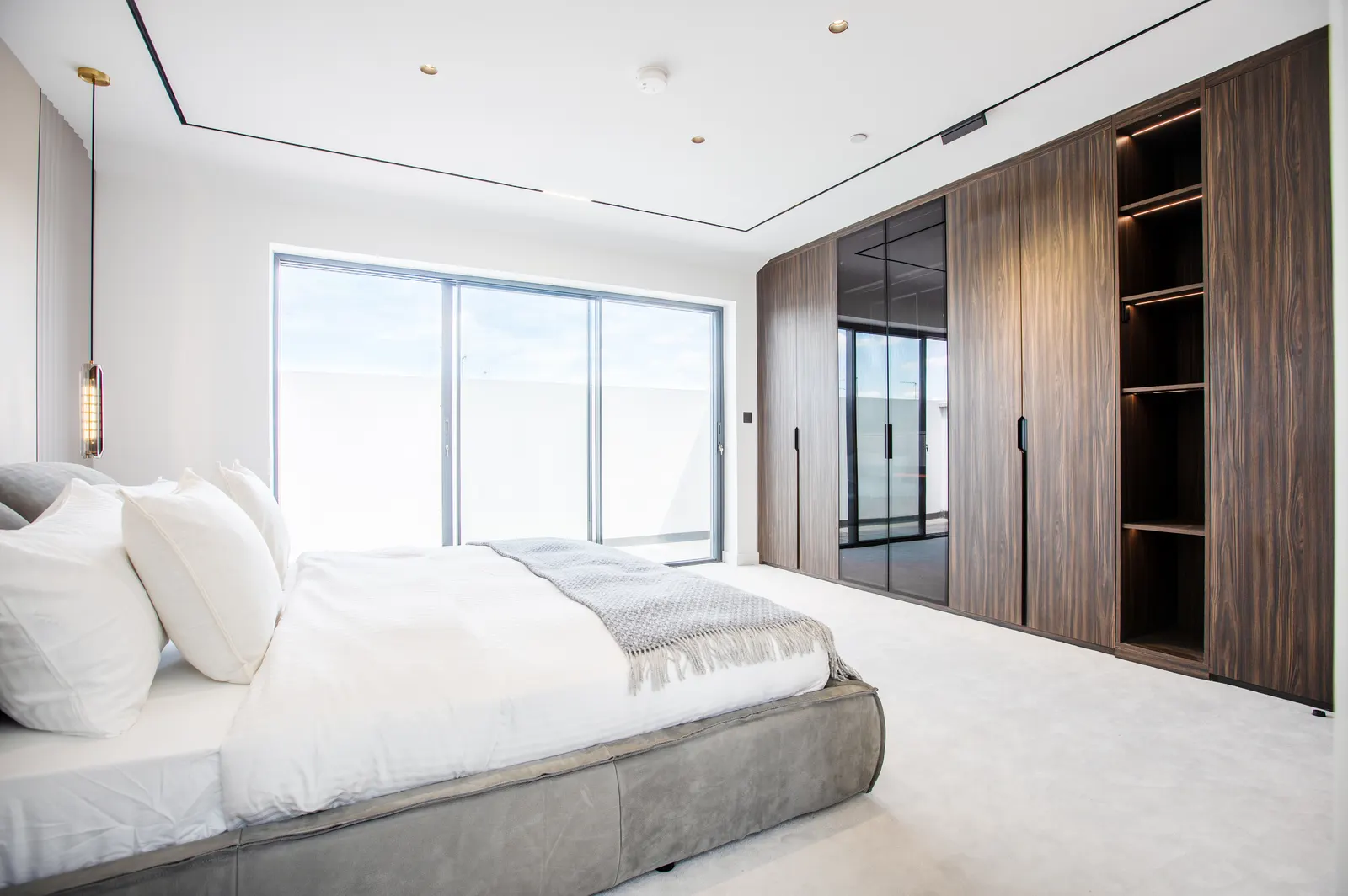 Bright bedroom with king-size bed
